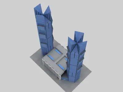 Palm Towers Doha 3d Model 3D model