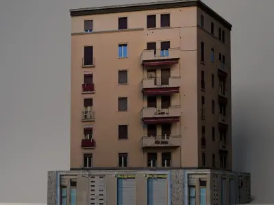 Low Polly Building Low-poly 3D model