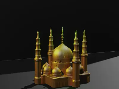 GOLDEN MOSQUE Free low-poly 3D model