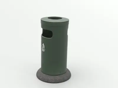 Metal Street Trash Bin 4K PBR Game Ready UV Unwrapped vol 08 Low-poly 3D model