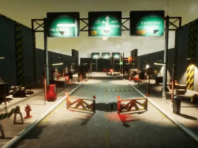 Street Props for Unreal Low-poly 3D model