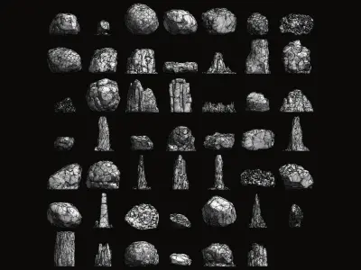 Rocks and Stones Pack Low-poly 3D model