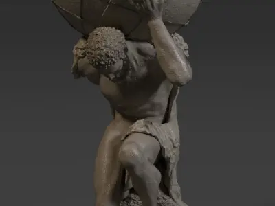 Atlas Statue Low-poly 3D model