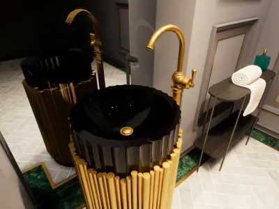 Washbasin with Bathroom faucet -Revit2018- 3D model
