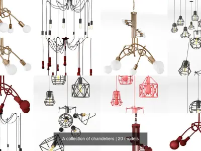 A collection of chandeliers 3D Model Pack