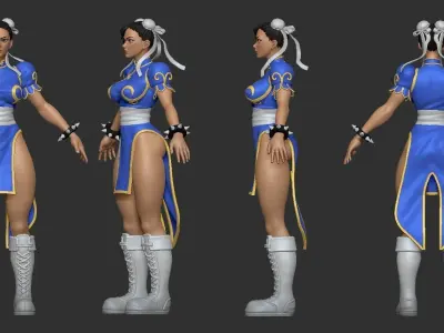 Chuli female character from street fighter 3D model