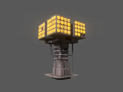 Stylized Sci-Fi Processing Station Low-poly 3D model