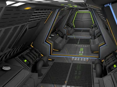 Sci Fi Corridor  3D model 44