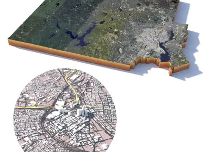Providence and Pawtucket Rhode Island USA 3D model