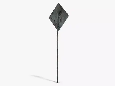 Damaged Tunnel Sign Low-poly 3D model