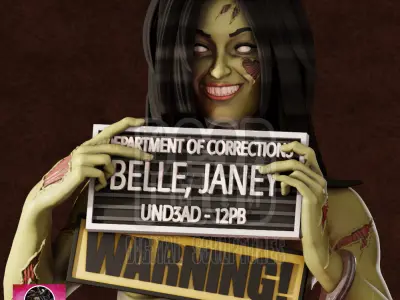 Janey Belle - Zombie Tramp - 1TO10 STL FILE 3D PRINT MODEL 3D print model