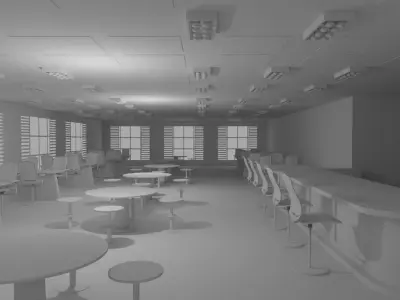 Tavern Interior No Material 3D model