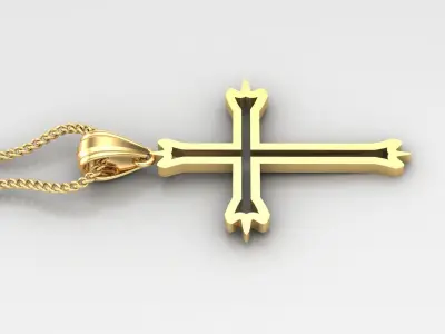 High Cross Pendant Light Gold 18K 4CP038 3D print model