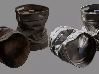 Crushed Keg 03 3D model