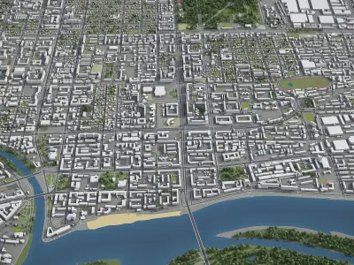 Omsk - city  Low-poly 3D model
