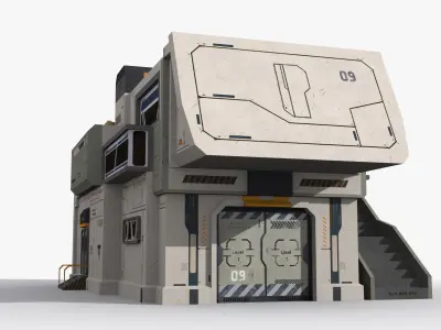 Factory Industrial Sci Fi x10 Low-poly 3D model