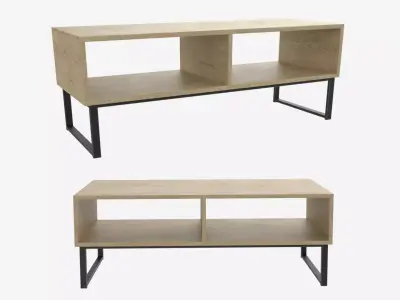 Industrial Style TV Stand 3D model