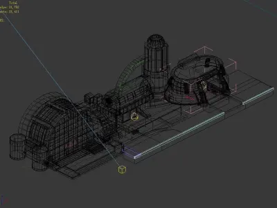 Main building - small building complex 3D model