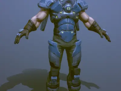 Space trooper Low-poly 3D model