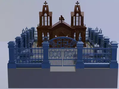Cemetery and its contents 3D print model