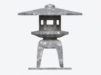 Japanese Stone Garden Lantern 02 3D model