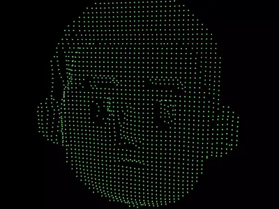 Man Face Holographic Image v1 002 Low-poly 3D model