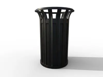 Trash Can Low-poly 3D model 34