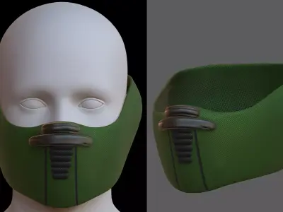Gas mask helmet 3d model scifi Low-poly  Low-poly 3D model