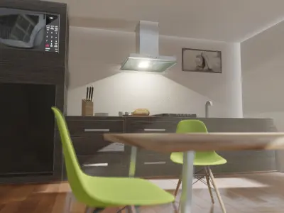 Modern kitchen  3D model 2