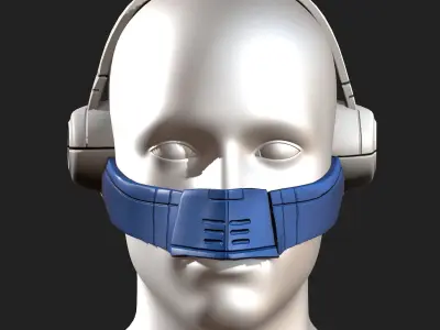 Gas mask respirator scifi futuristic helmet  Low-poly 3D model buy