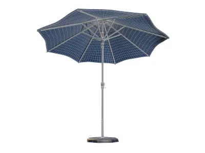 Blue Patio Umbrella with Stand 3D model