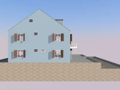 House with windows and shutters Free 3D model
