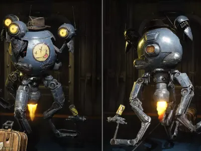 Robot Assistant Fallout Low-poly 3D model