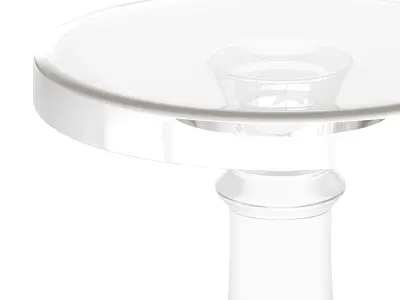 Modern Acrylic Clear Round End Table with Pedestal 3D model