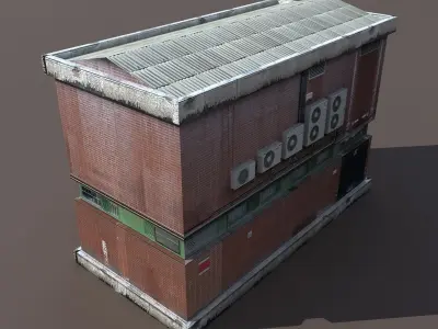 Factory Low poly 128 3D model