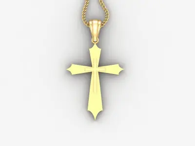 Light Gold 18K Cross Pendant 2CP031 3D print model