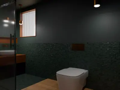 Modern Dark Bathroom Asset Pack Low-poly 3D model