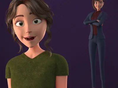  CARTOON FAMILY - Mother Father Daughter Son1 