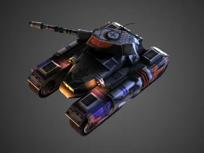 Low poly Future Tank Low-poly 3D model