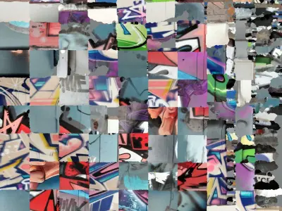 multiple grafiti wall lidar scan 3D model