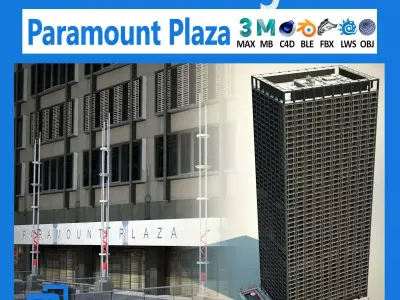NYC Building Paramount Plaza Low-poly 3D model