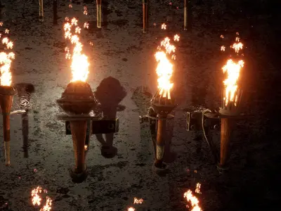 Ultimate Torches package  50 Variations Low-poly 3D model