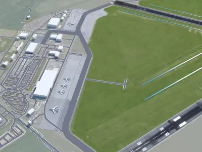 Inverness Airport 10km Low-poly 3D model