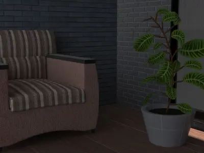 The Chair And The Plant 3D model
