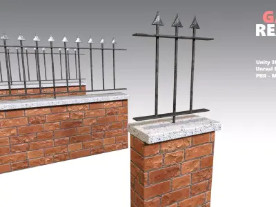 Brick Wall Pack PBR - Modular - Version 1 -  Low-poly 3D model