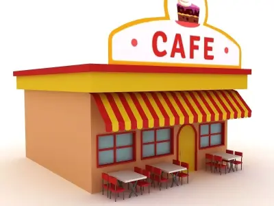 Cartoon Cafe  3D model