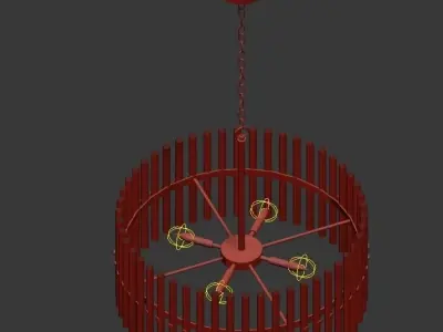 Casandra modern chandelier with circular glass shade 3D model