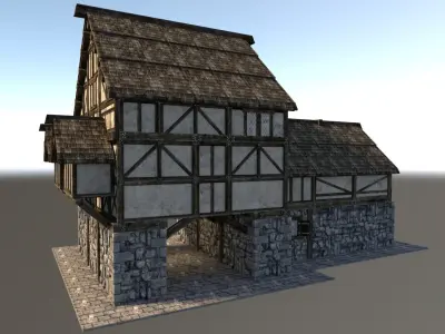 Medieval City House 05 Low-poly 3D model