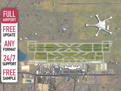 Changsha - 3D Airport Model Low-poly 3D model