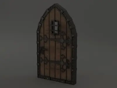 Medieval Door Old Dungeon Door 3D Model Low-poly 3D model